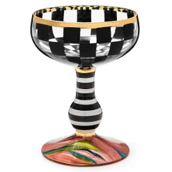 MacKenzie-Childs Carnival Black Coupe Glass| Fall Entertaining|Drinkware
