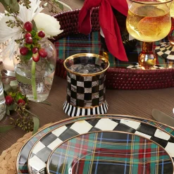 MacKenzie-Childs Carnival Black Tumbler Glass, Set of 2| Fall Entertaining|Drinkware
