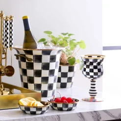MacKenzie-Childs Carnival Black Wine Glass| Fall Entertaining|Drinkware