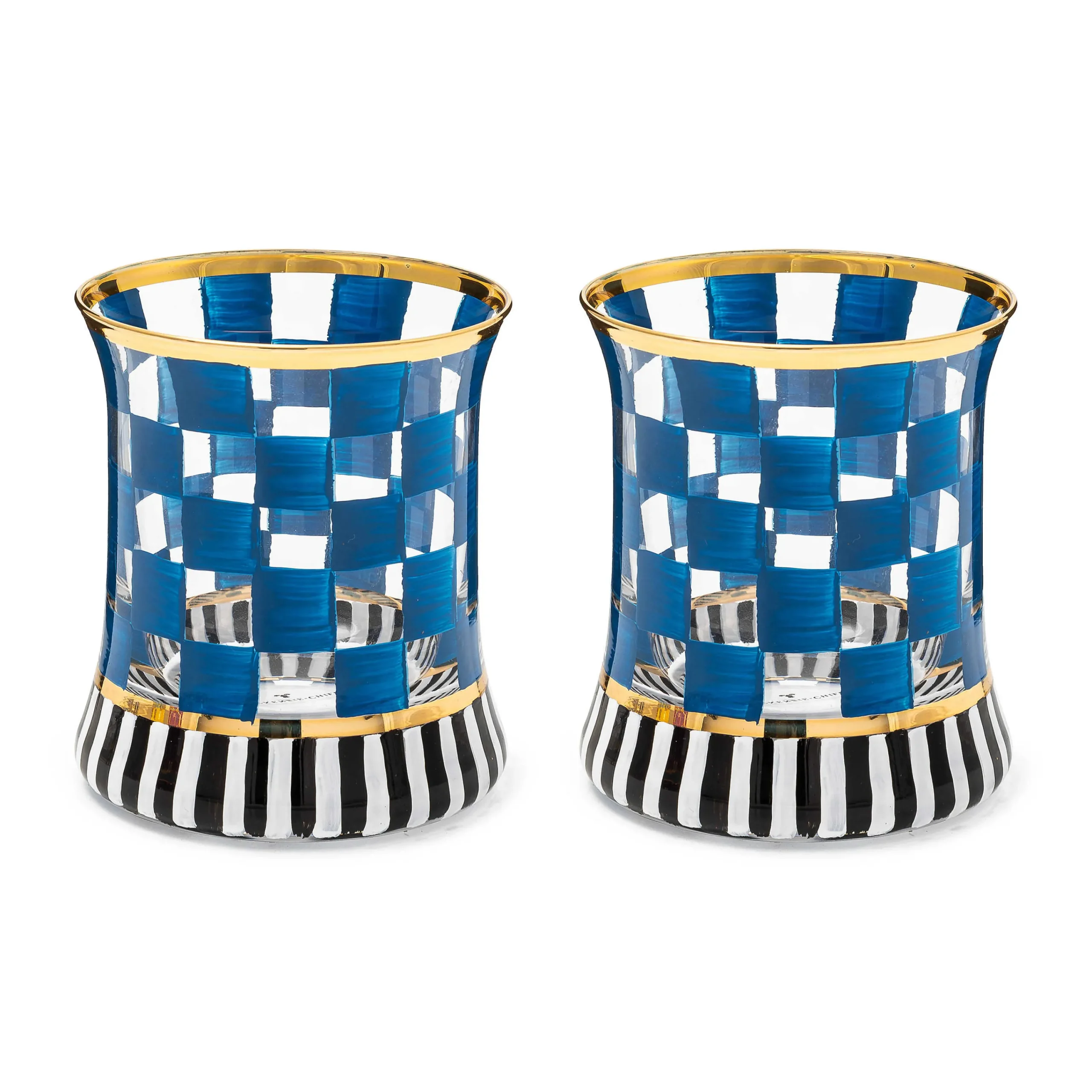MacKenzie-Childs Carnival Royal Tumbler Glass, Set of 2| Drinkware|Bar Entertaining