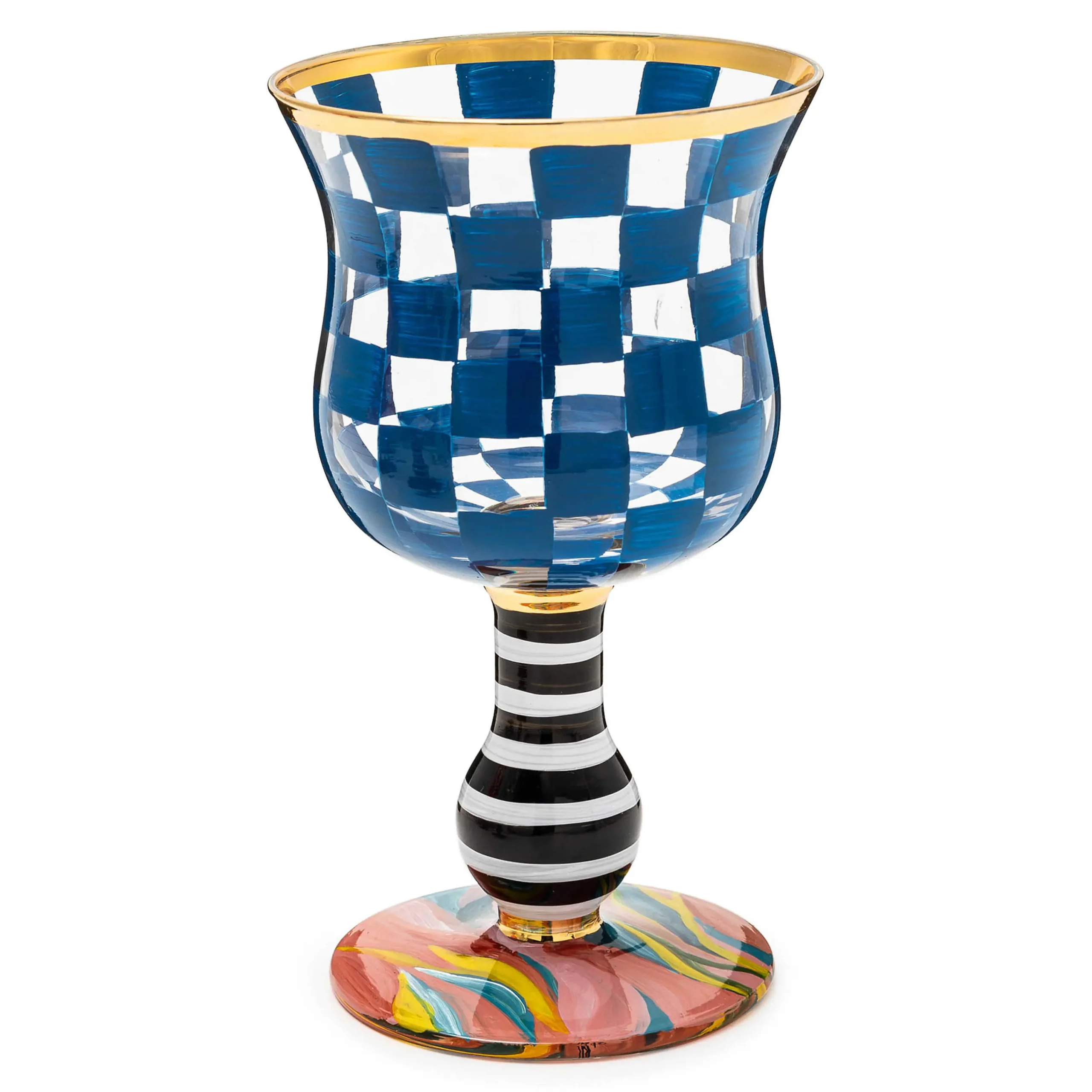 MacKenzie-Childs Carnival Royal Wine Glass| Holiday|Drinkware