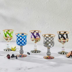 MacKenzie-Childs Carnival Sterling Wine Glass| Drinkware|Bar Entertaining