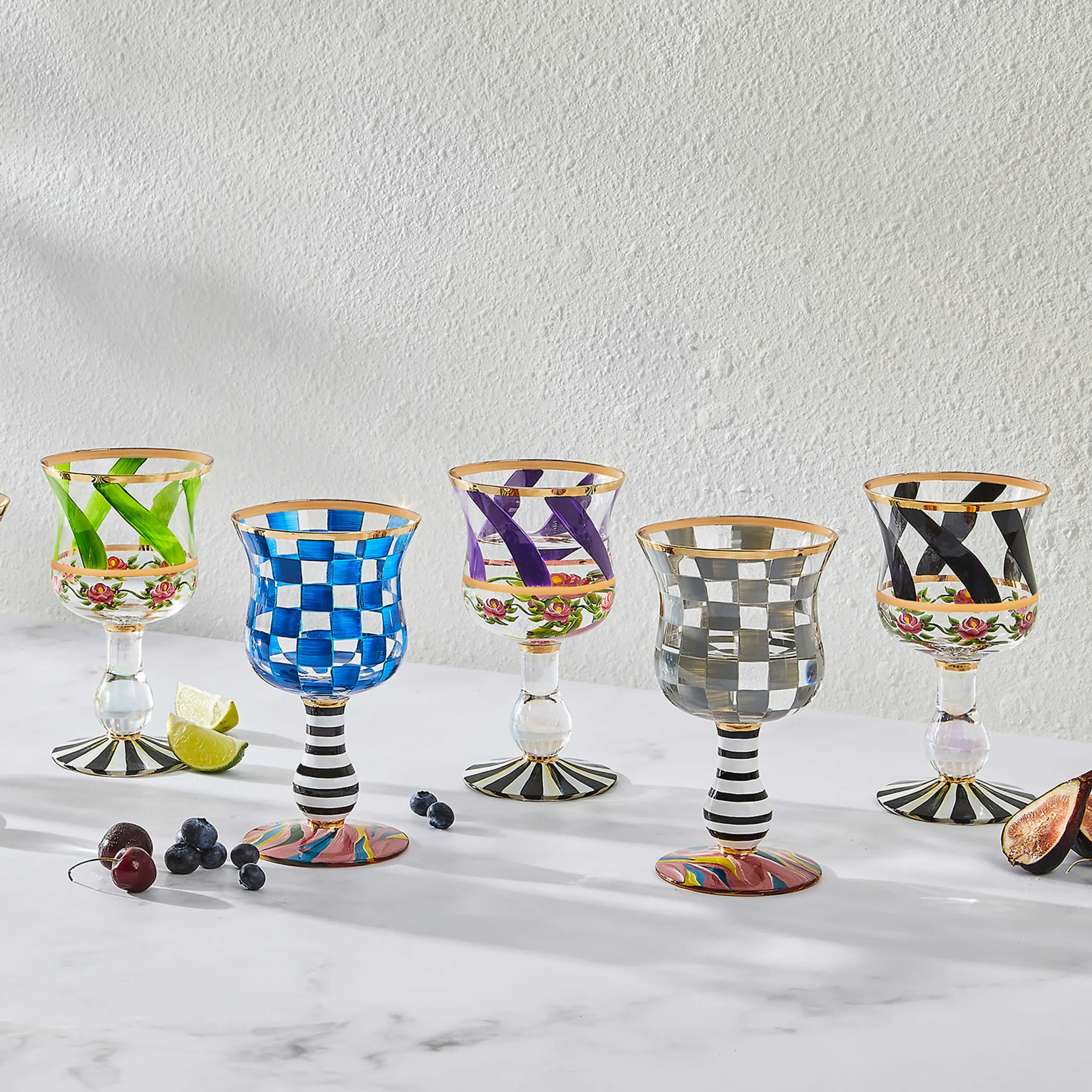 MacKenzie-Childs Carnival Sterling Wine Glass| Drinkware|Bar Entertaining