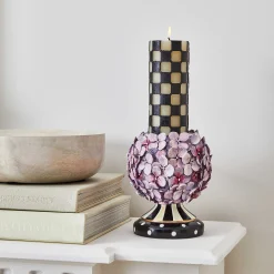 MacKenzie-Childs Check 6 Black Pillar Candle| Candles & Fragrances|Table Accessories