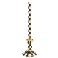MacKenzie-Childs Check Black Ivory Dinner Candles, Set of 2| Candles & Fragrances|Table Accessories