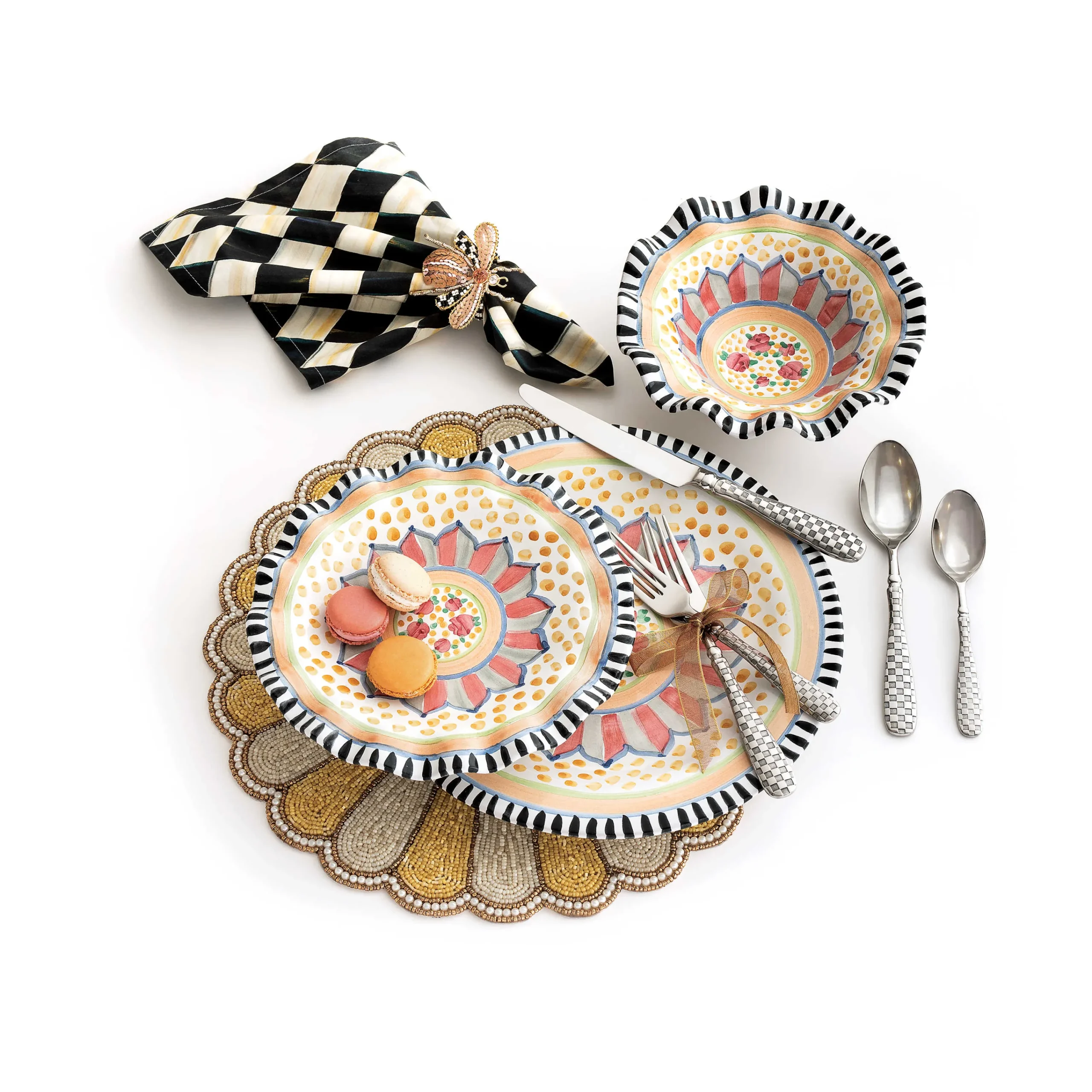 MacKenzie-Childs Check Flatware 5-Piece Place Setting| Fall Entertaining|Dinnerware & Flatware