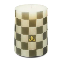 MacKenzie-Childs Check Grey 4 Pillar Candle| Candles & Fragrances|Room Accents