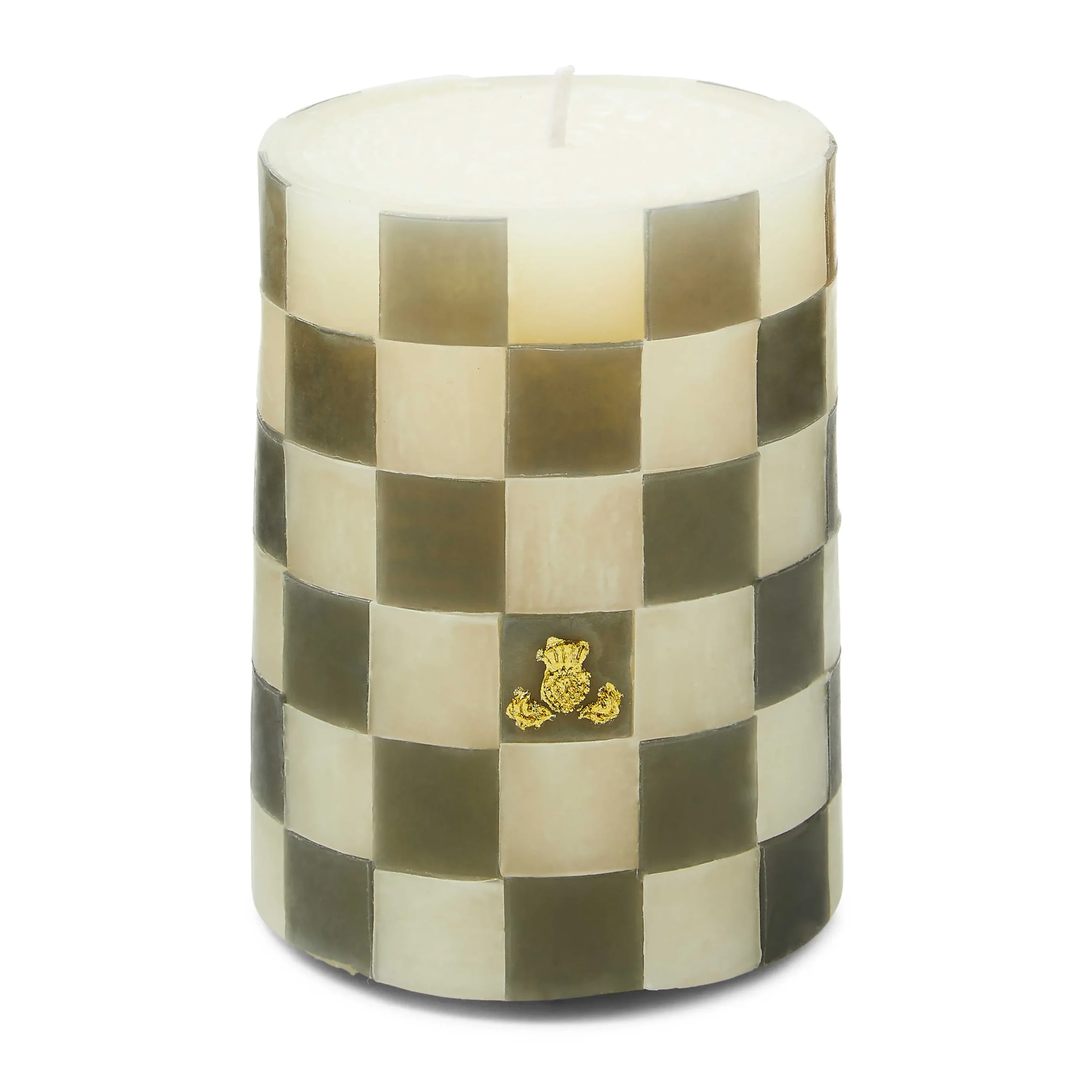 MacKenzie-Childs Check Grey 4 Pillar Candle| Candles & Fragrances|Room Accents