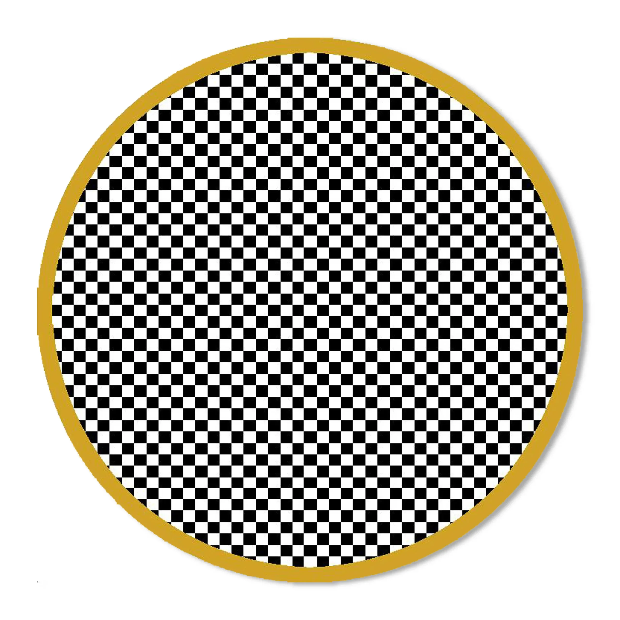 MacKenzie-Childs Check It Out Gold 6' Round Rug| Rugs