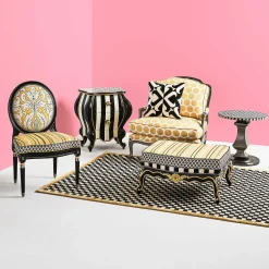 MacKenzie-Childs Check It Out Gold 5' x 8' Rug| Rugs