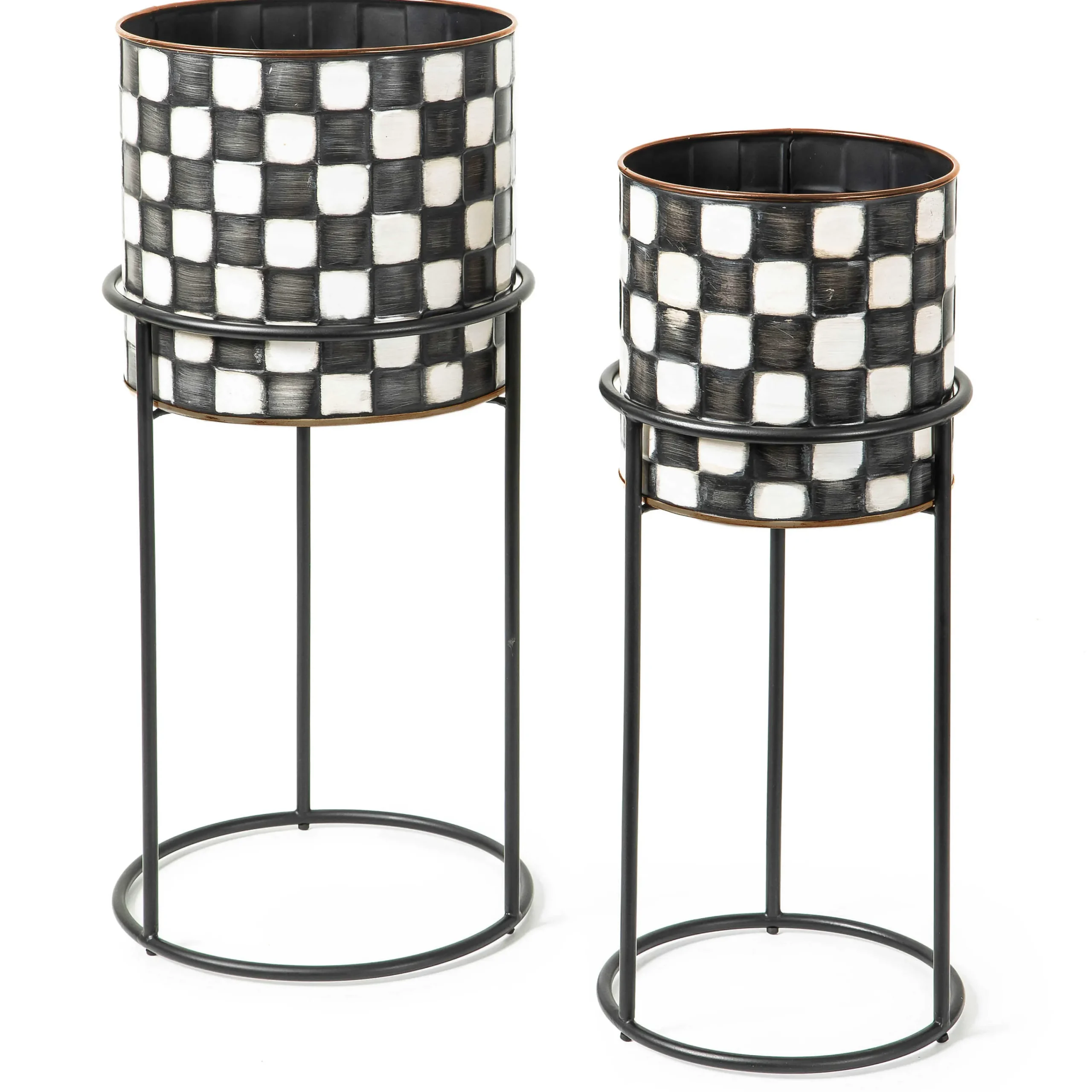 MacKenzie-Childs Check It Out Planters, Set of 2| Spring|Greenery & Florals