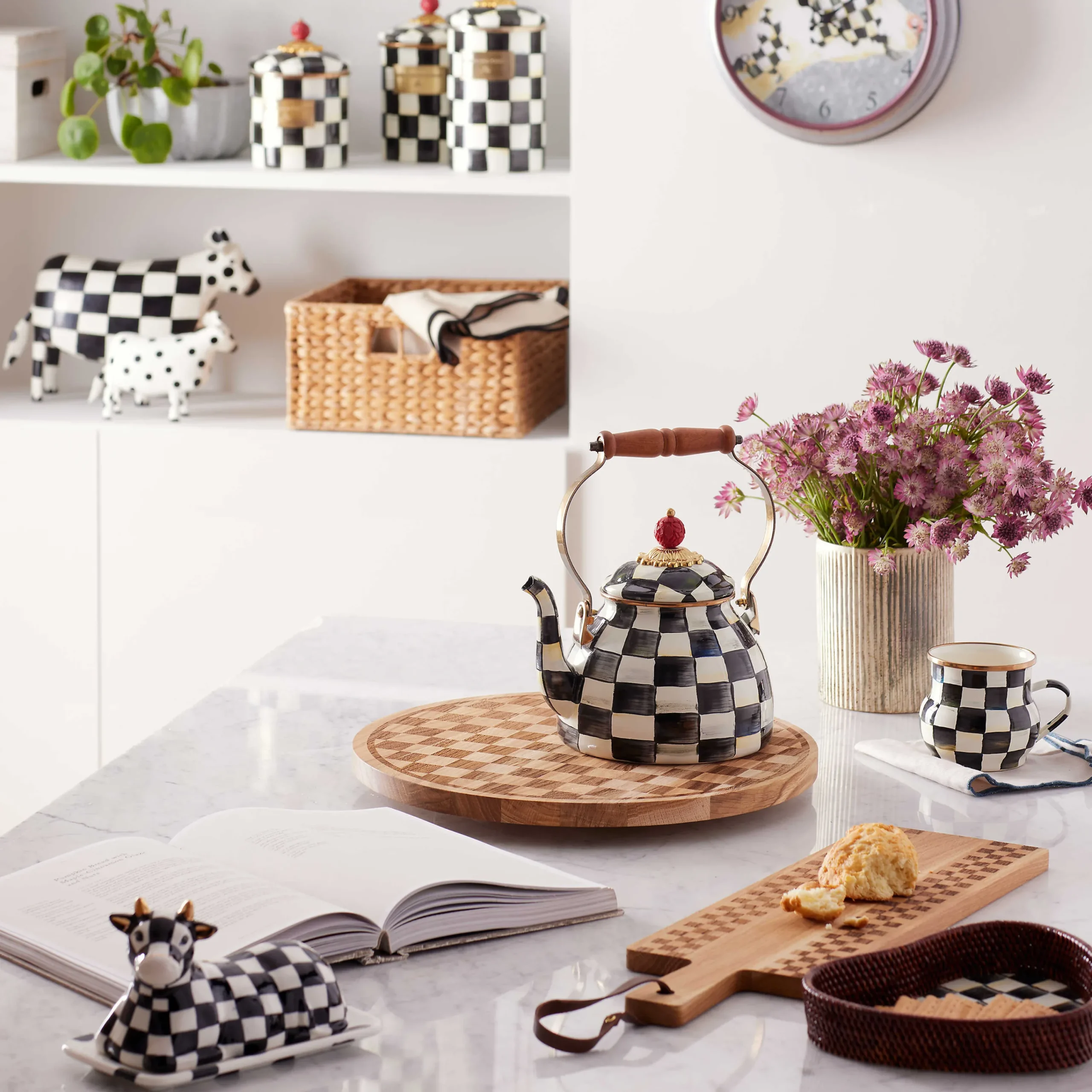 MacKenzie-Childs Check Lazy Susan| Bar Entertaining|Serveware