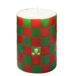 MacKenzie-Childs Check Red  Green 4 Pillar Candle| Candles & Fragrances