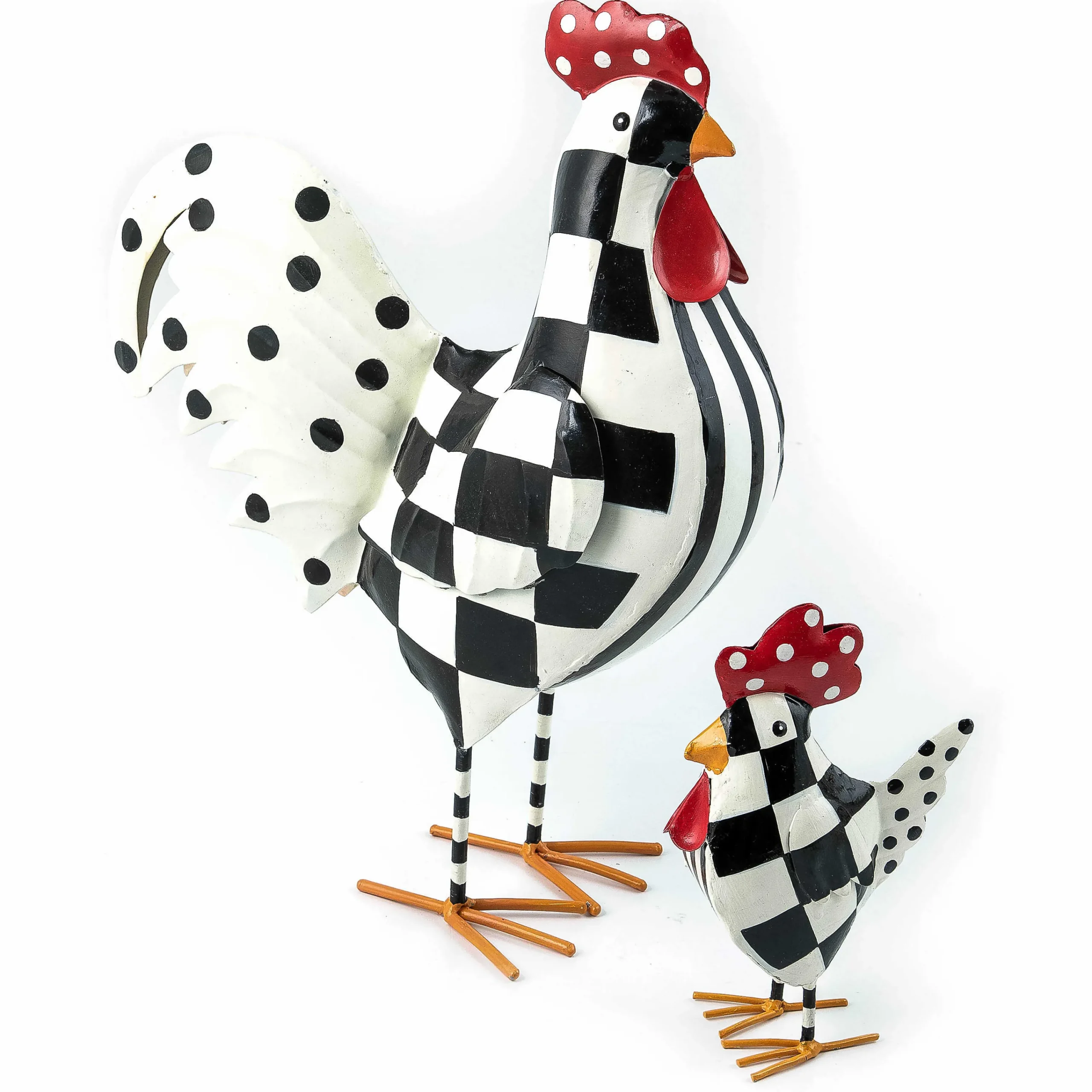 MacKenzie-Childs Checkerdot Rooster - Medium| Outdoor|Room Accents