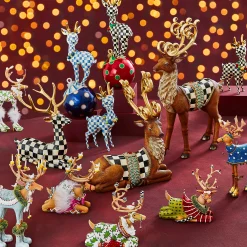 MacKenzie-Childs Checkmate Sitting Deer| Holiday|Room Accents