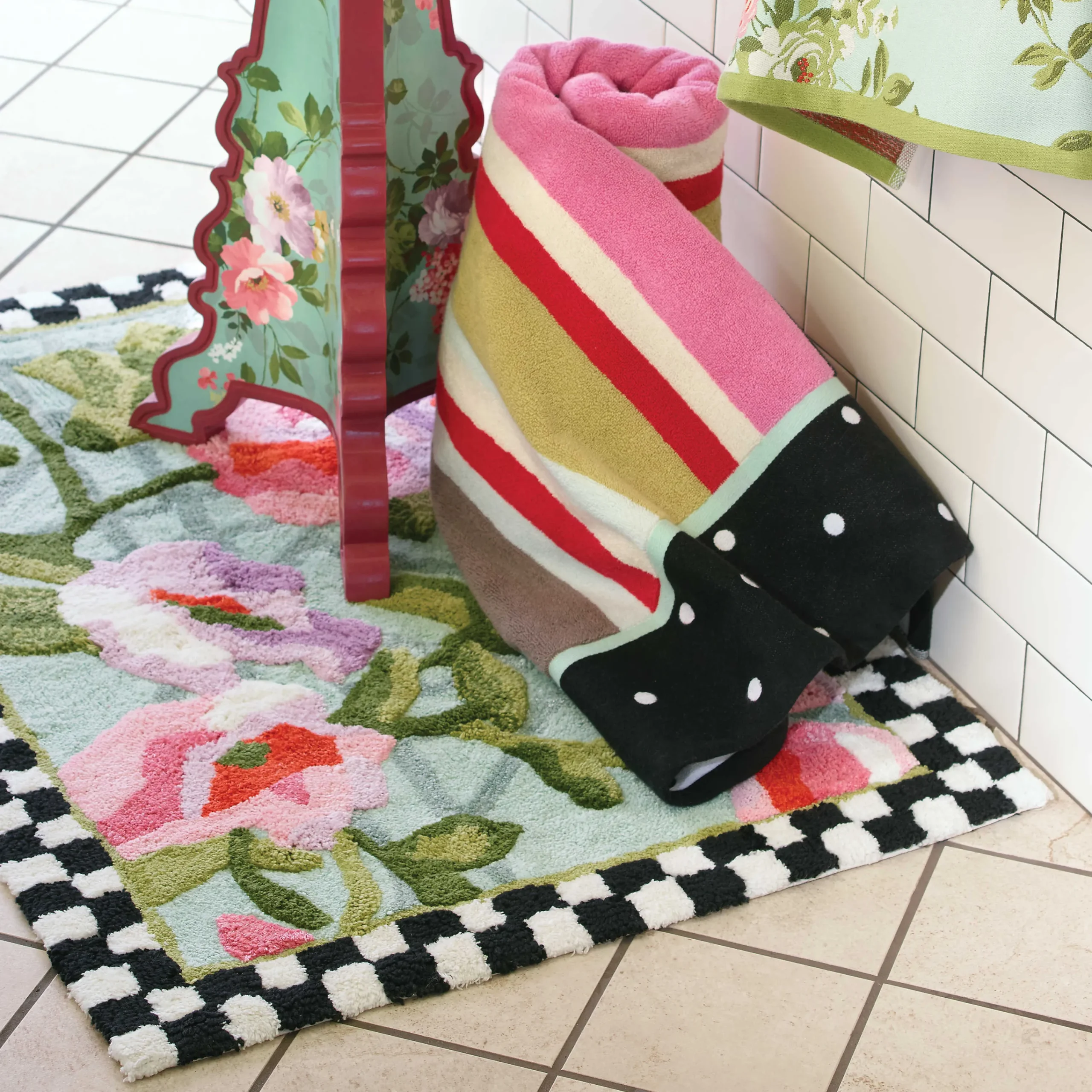 MacKenzie-Childs Chelsea Garden Bath Rug| Bath & Bath Accessories