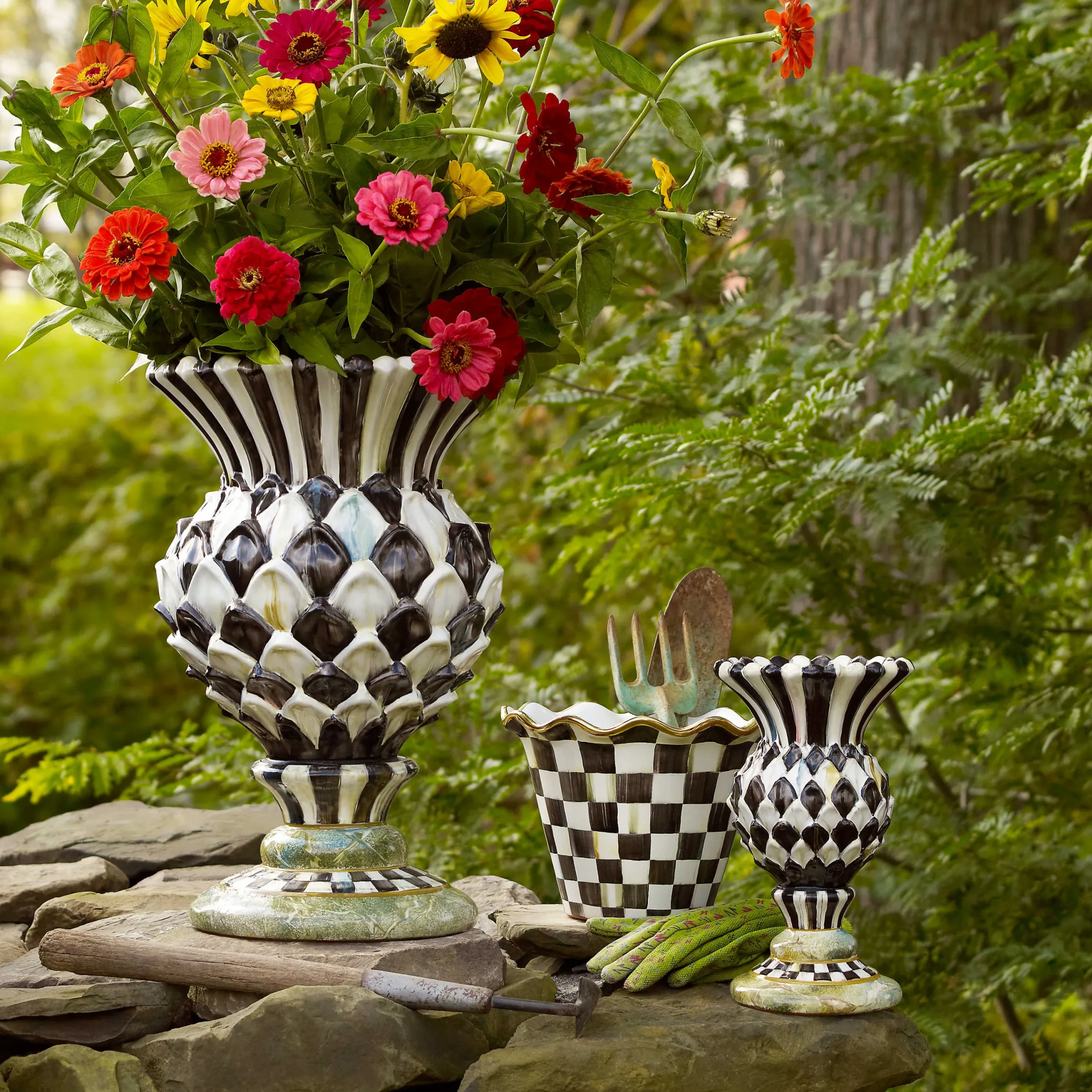 MacKenzie-Childs Cheltenham Ceramic Thistle Urn| Spring|The Fall Shop