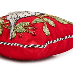 MacKenzie-Childs Chickadee Beaded Throw Pillow| Pillows, Throws, & Cushions