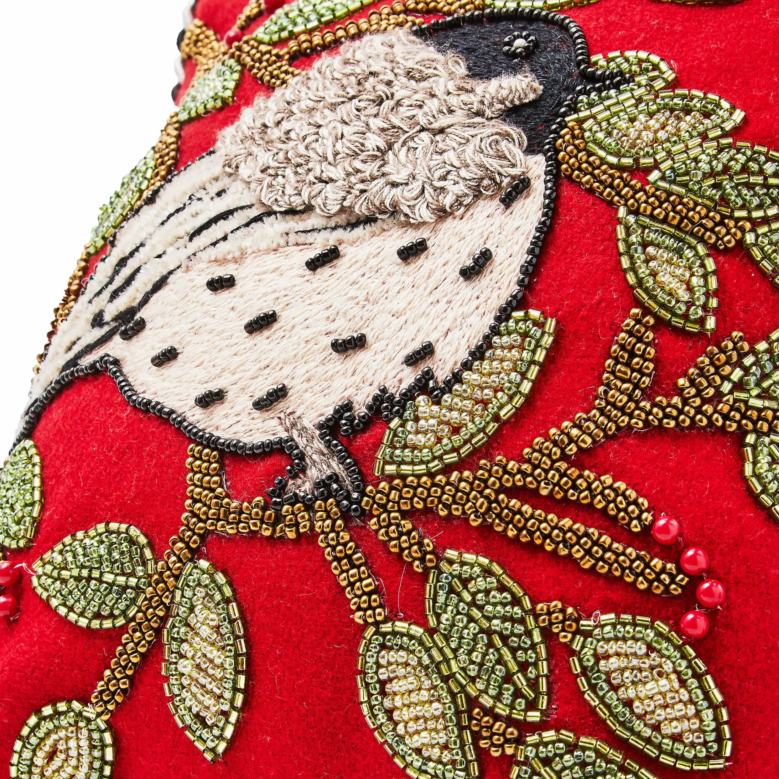 MacKenzie-Childs Chickadee Beaded Throw Pillow| Pillows, Throws, & Cushions