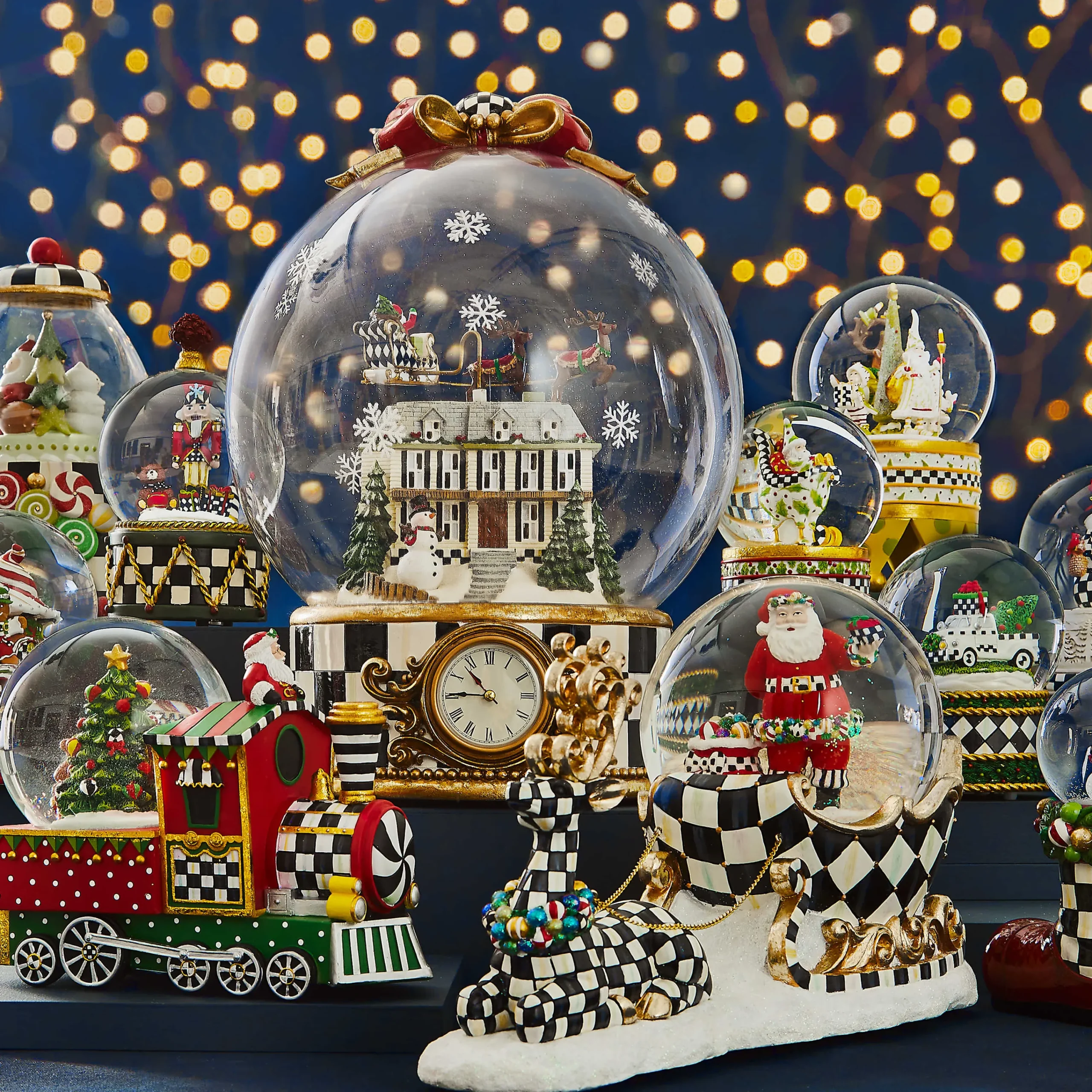 MacKenzie-Childs Christmas Magic Globe Clock| Holiday|Room Accents