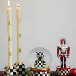 MacKenzie-Childs Christmas Tree Dinner Candles - Gold  Pearl - Set of 2| Candles & Fragrances|Table Accessories