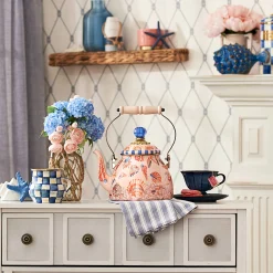 MacKenzie-Childs Coastal Shells 2 Quart Tea Kettle| Fall Entertaining|Tea Kettles