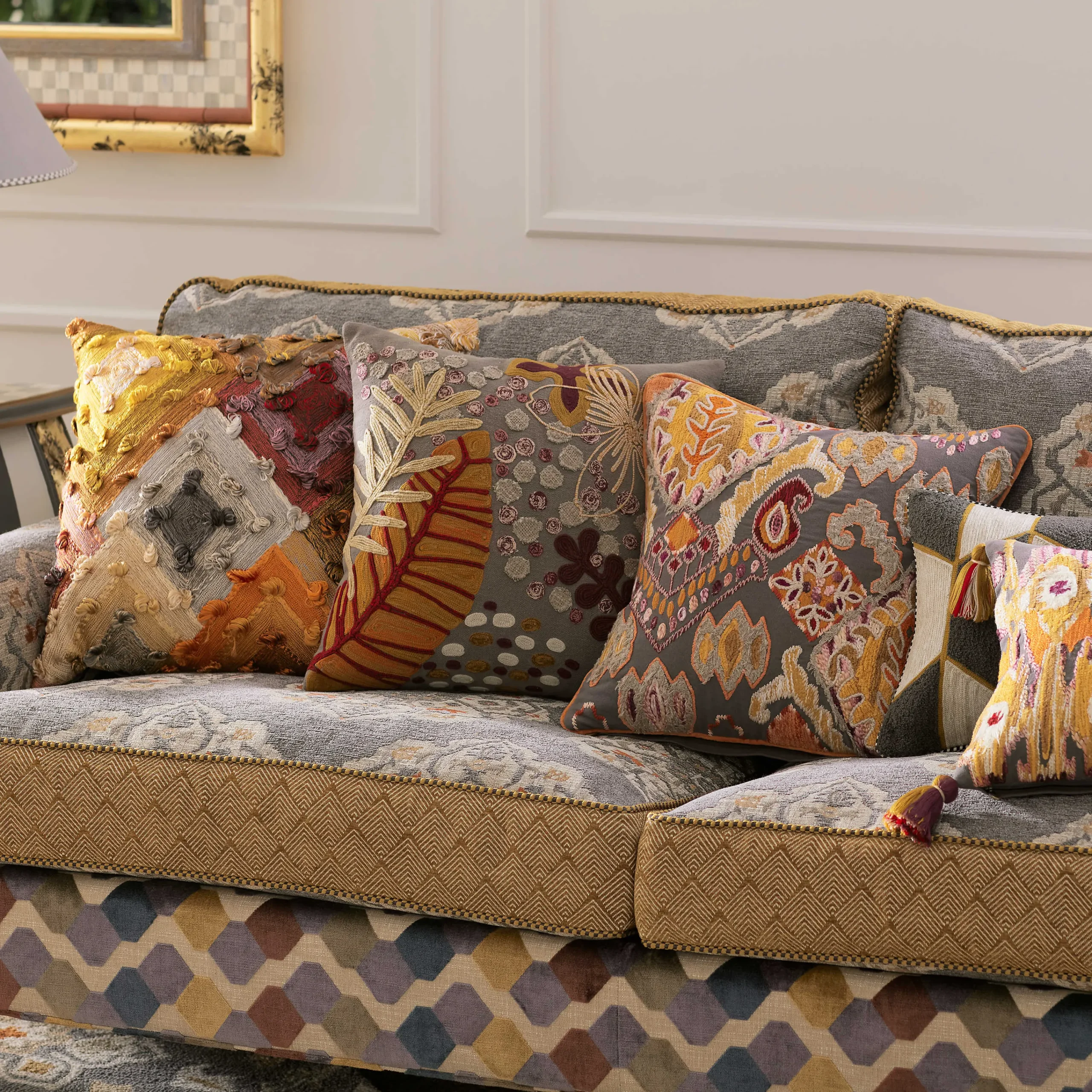 MacKenzie-Childs Cobblestone Diamond Throw Pillow| Pillows, Throws, & Cushions