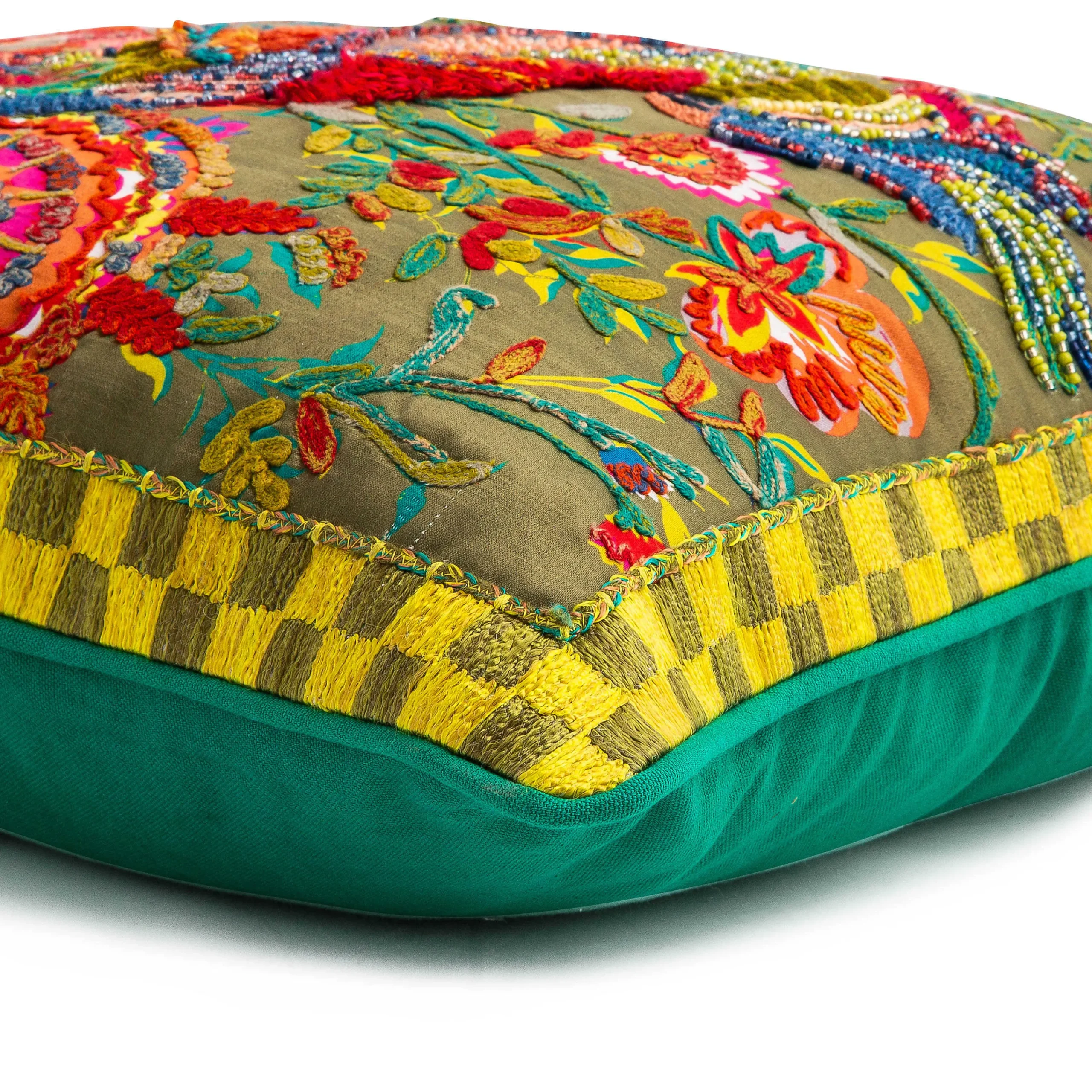 MacKenzie-Childs Cockatiel Chartreuse Throw Pillow| Spring|Pillows, Throws, & Cushions