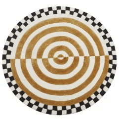 MacKenzie-Childs Concentric Circle Wheat 3' Round Rug| Rugs