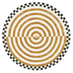 MacKenzie-Childs Concentric Circle Wheat 6' Round Rug| Rugs