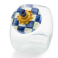MacKenzie-Childs Cookie Jar with Royal Check Lid| Kitchen Storage & Organization