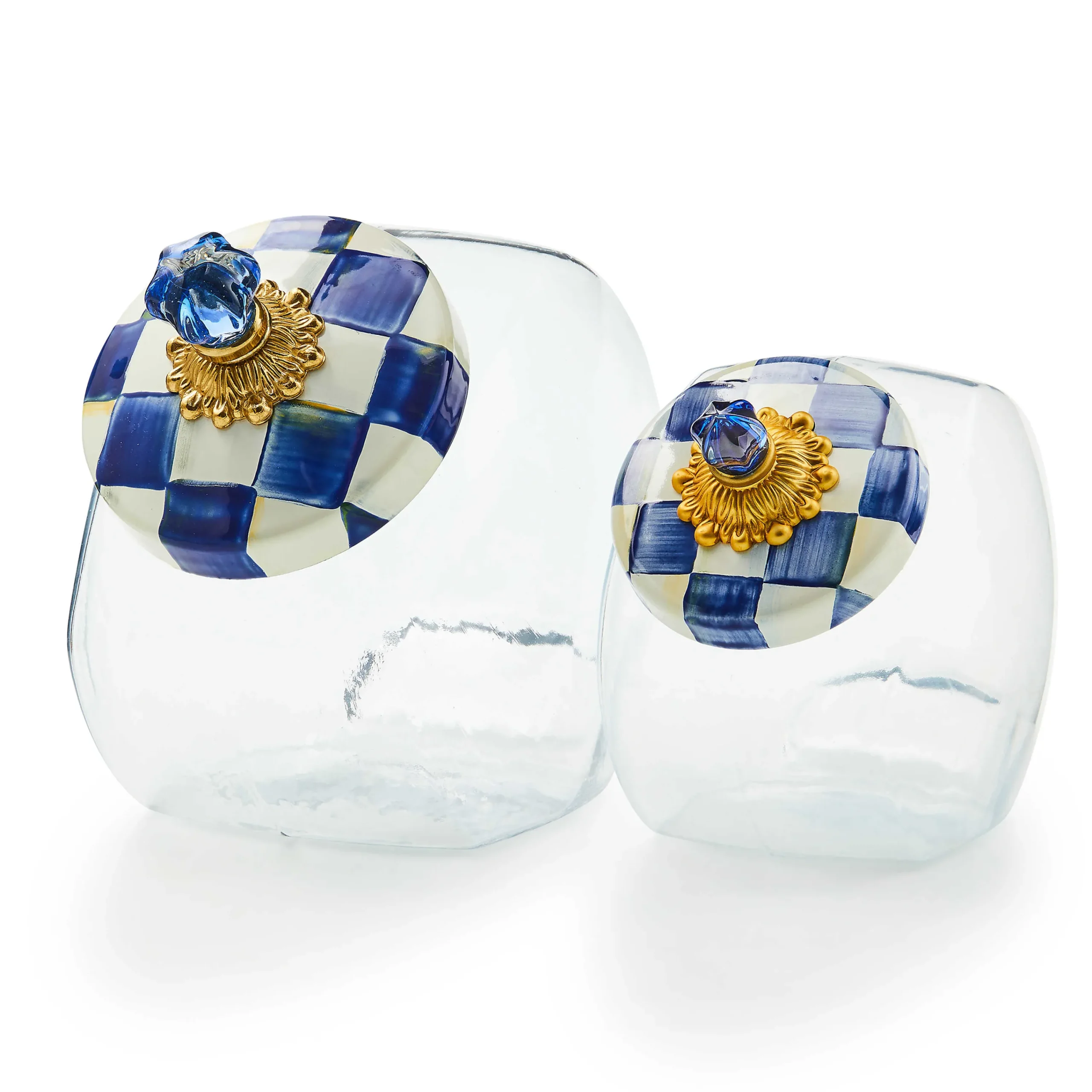 MacKenzie-Childs Cookie Jar with Royal Check Lid| Kitchen Storage & Organization