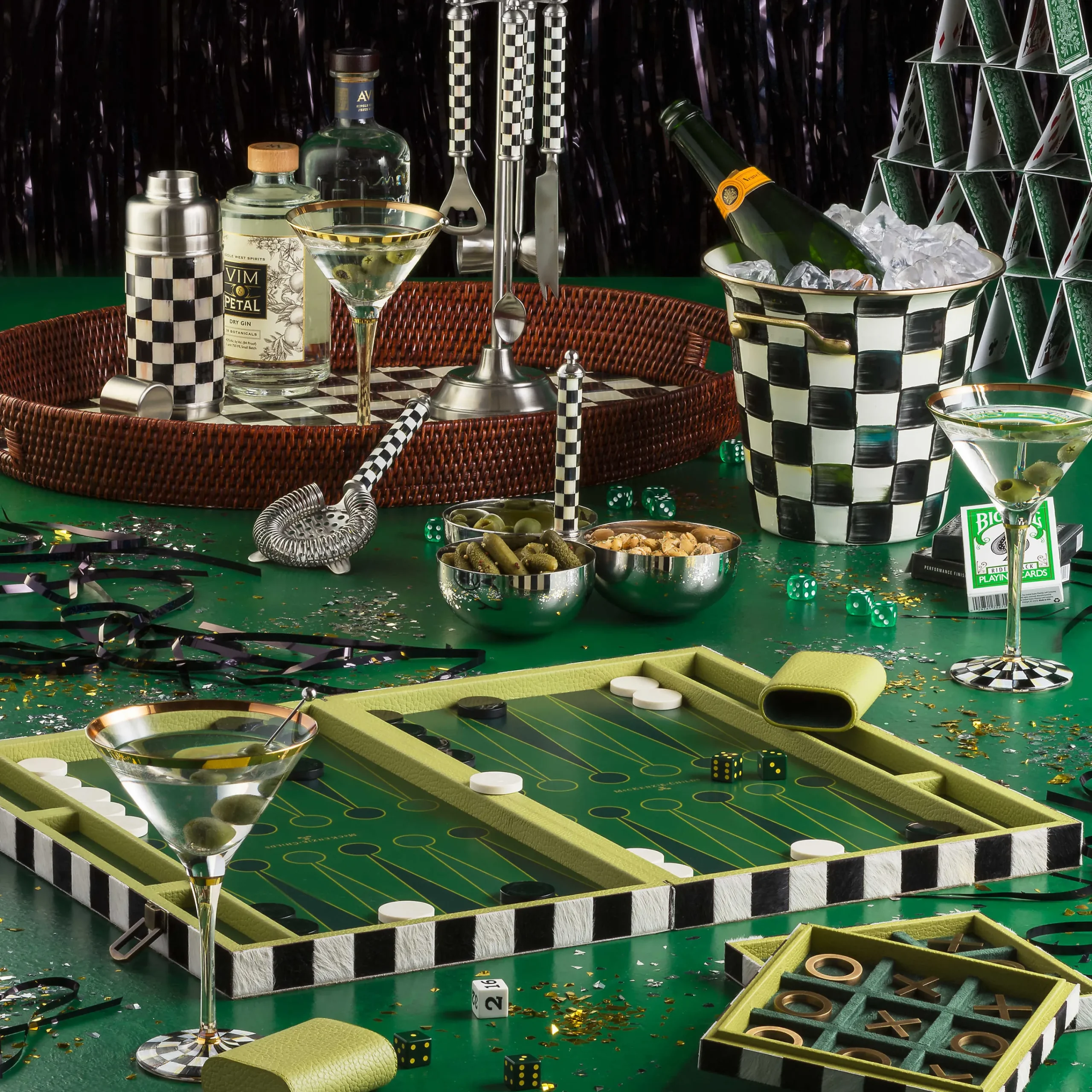 MacKenzie-Childs Courtly Check 3260 Bar Tool Set| Drinkware|Bar Entertaining