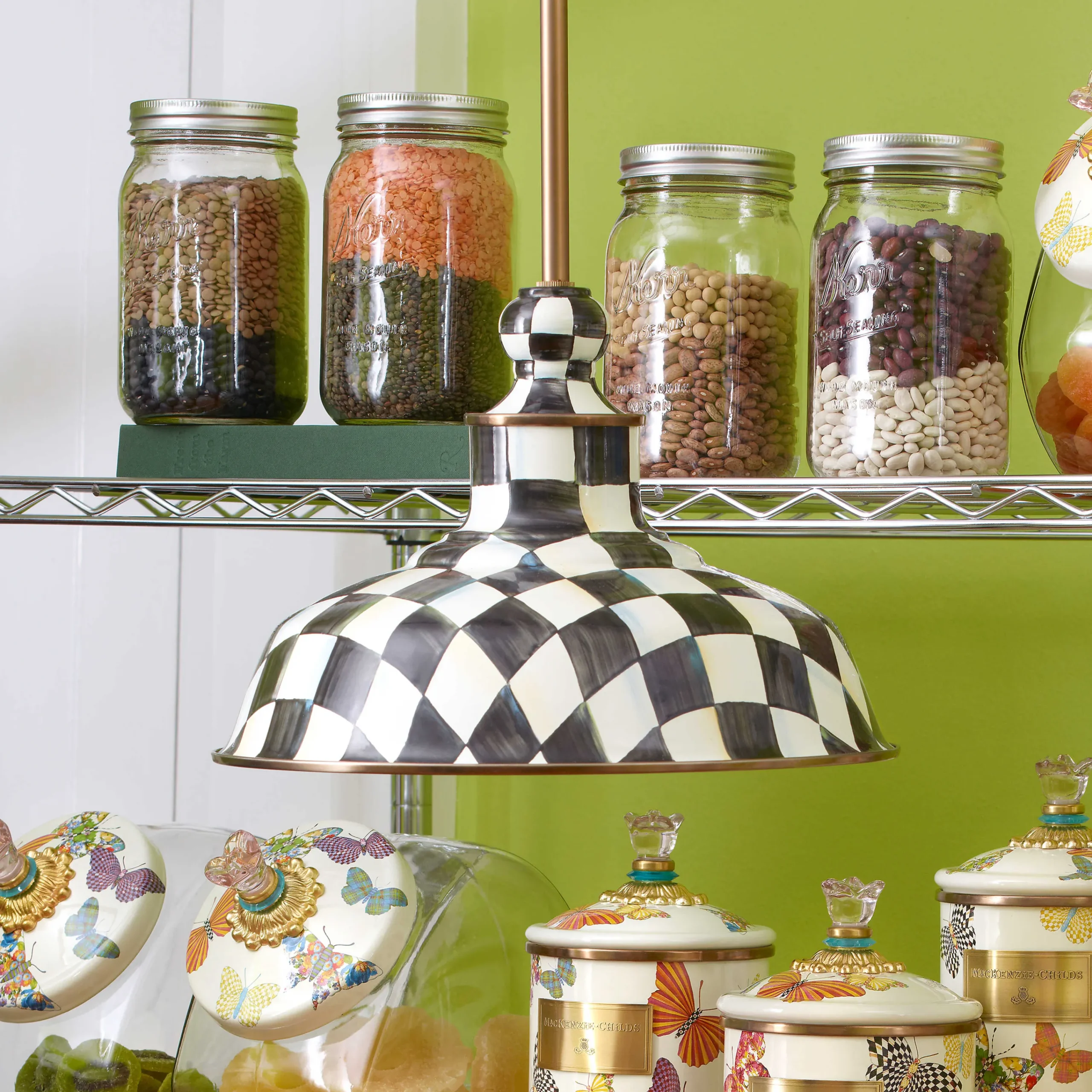 MacKenzie-Childs Courtly Check 12 Barn Pendant Lamp| Lighting