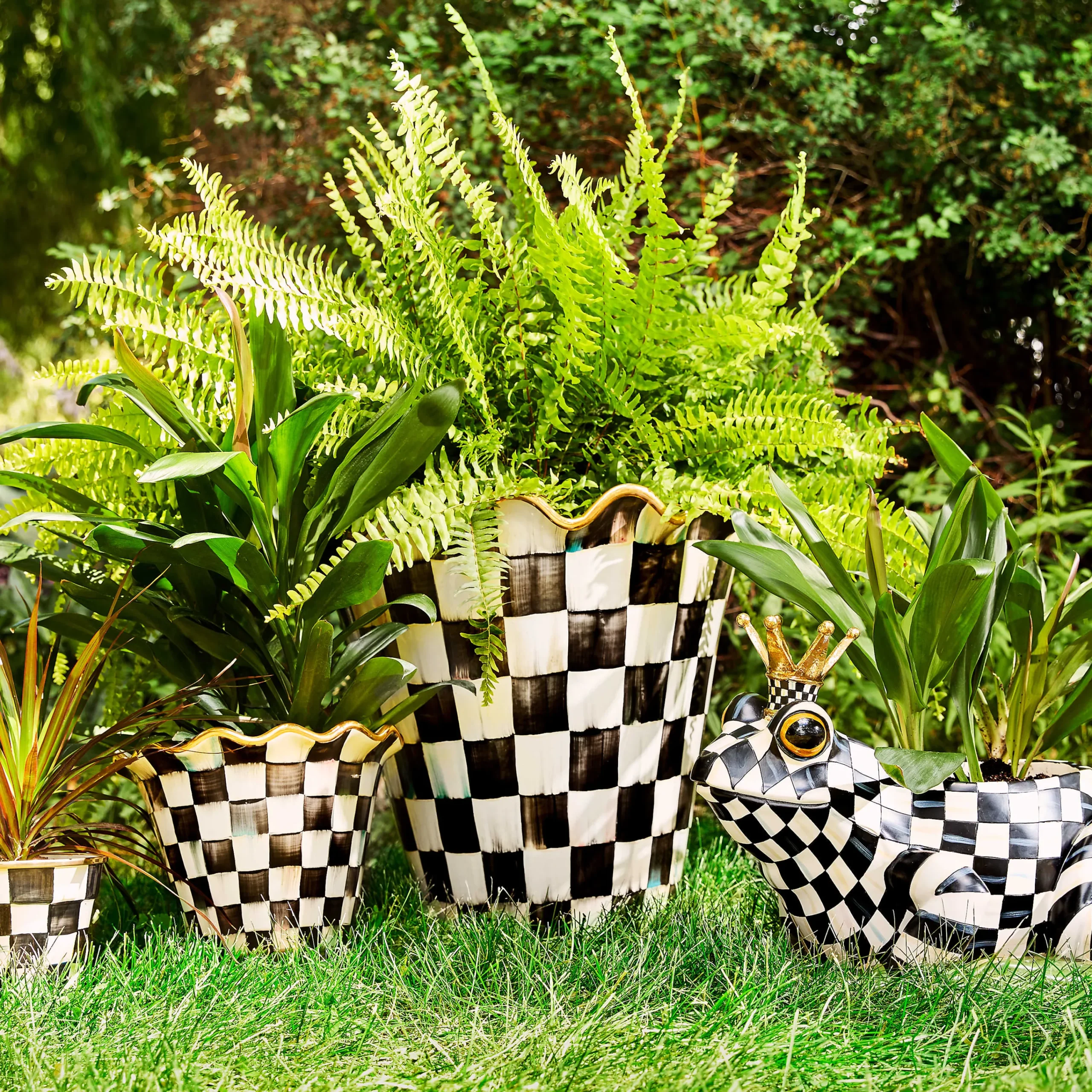 MacKenzie-Childs Courtly Check 8 Ceramic Garden Pot| Spring|The Fall Shop