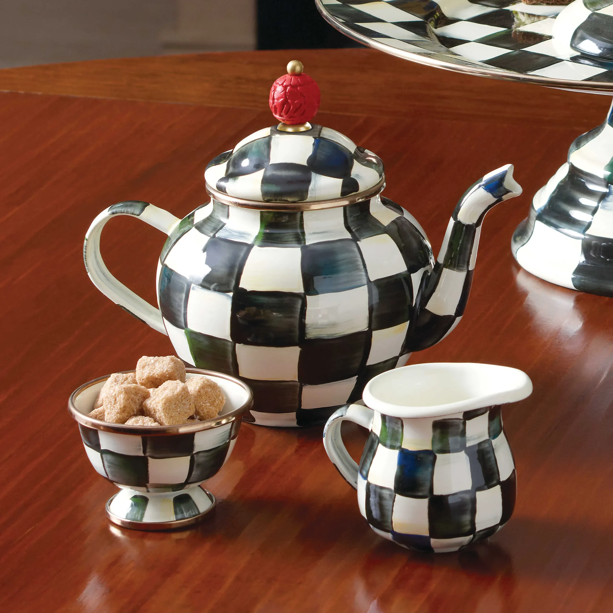 MacKenzie-Childs Courtly Check 4 Cup Teapot| The Coffee Shop|Serveware