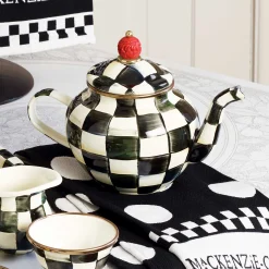 MacKenzie-Childs Courtly Check 4 Cup Teapot| The Coffee Shop|Serveware