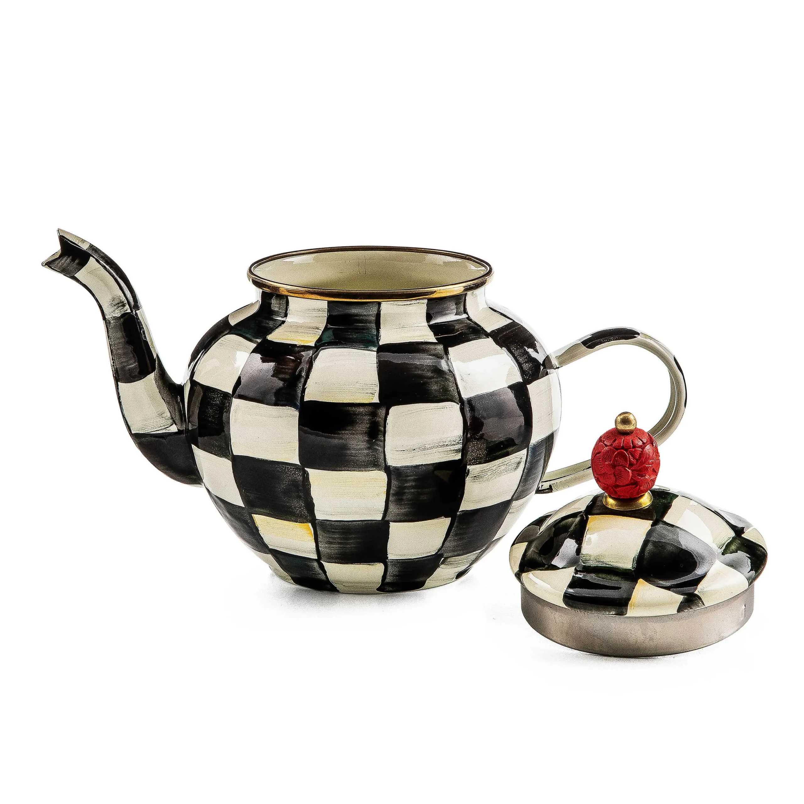 MacKenzie-Childs Courtly Check 4 Cup Teapot| The Coffee Shop|Serveware