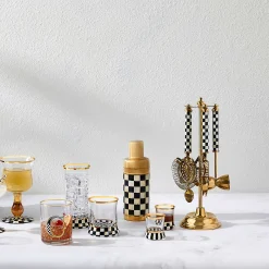 MacKenzie-Childs Courtly Check 3260 Gold Edition Bar Set| Holiday|Drinkware
