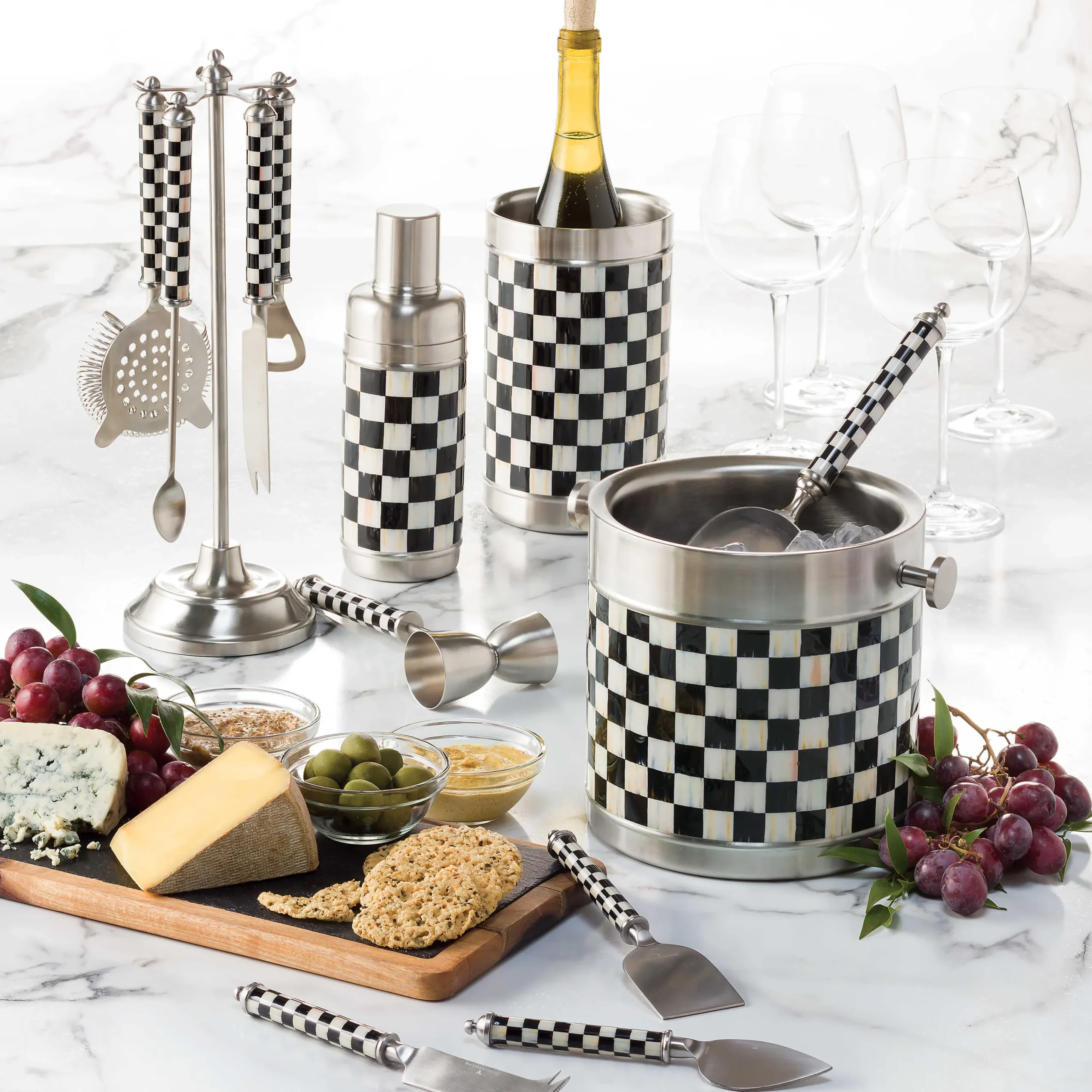 MacKenzie-Childs Courtly Check 3260 Ice Bucket| Drinkware|Bar Entertaining