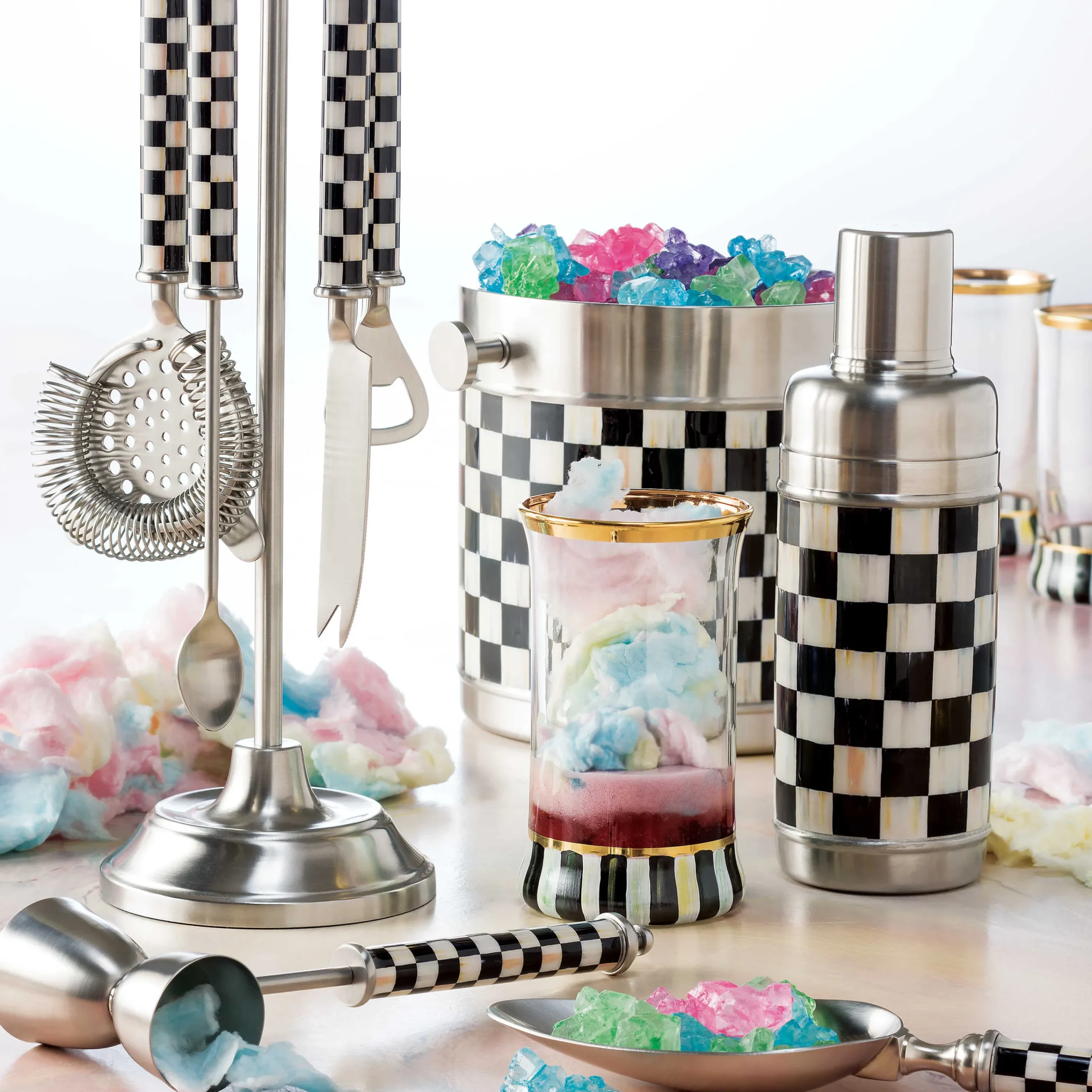 MacKenzie-Childs Courtly Check 3260 Ice Bucket| Drinkware|Bar Entertaining