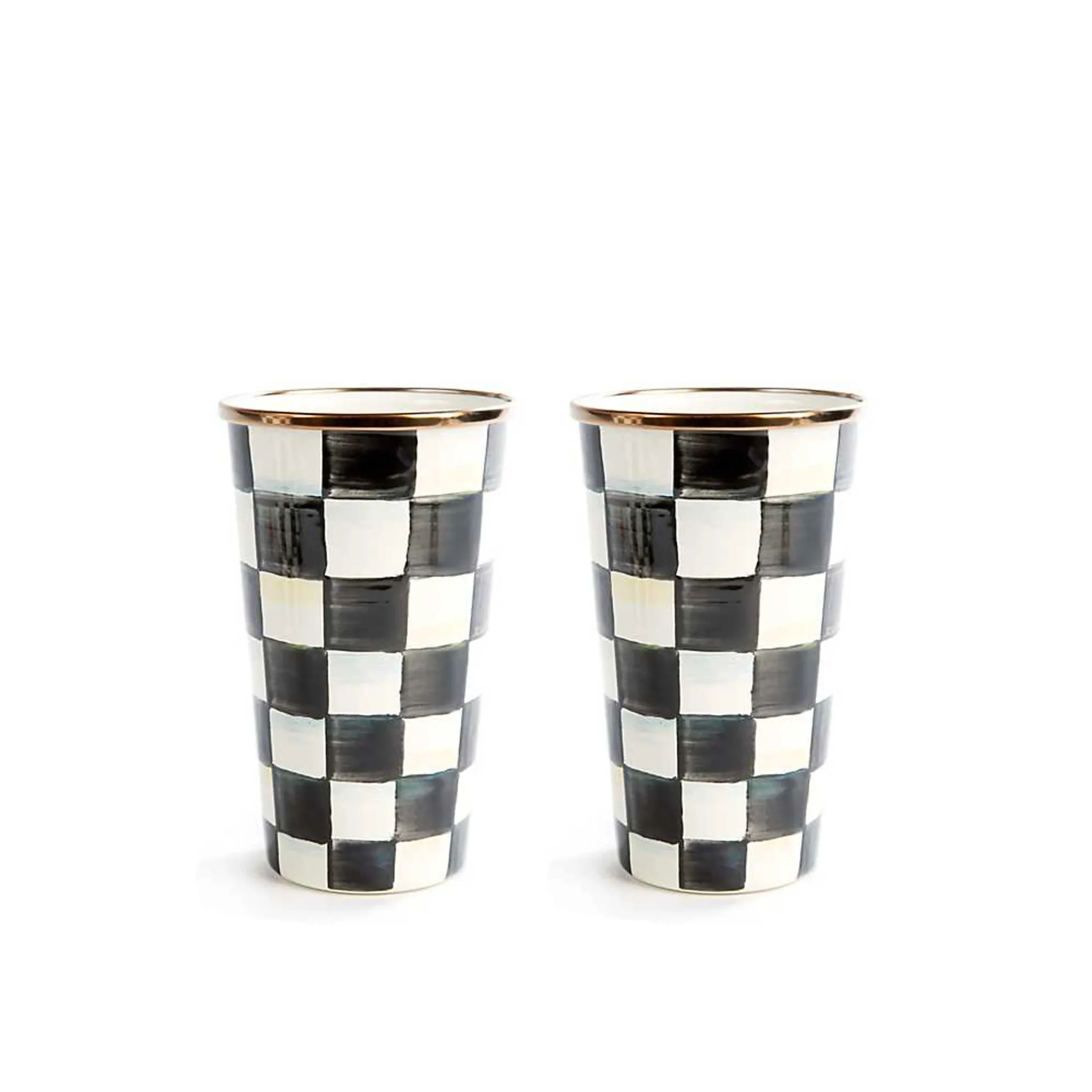 MacKenzie-Childs Courtly Check 20 oz. Tumblers, Set of 2| Kitchen & Dining Sets|Drinkware