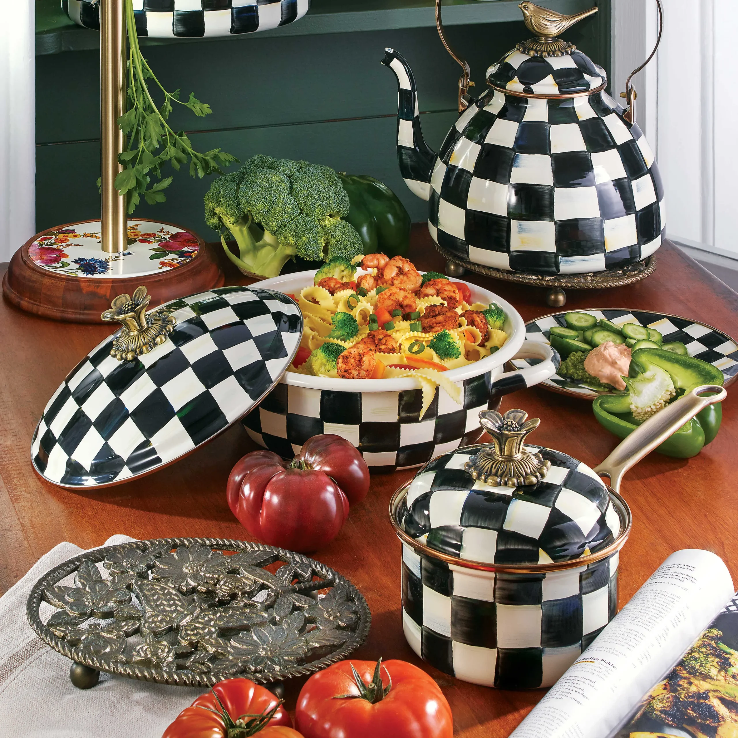 MacKenzie-Childs Courtly Check 1 Quart Saucepan| Cookware & Bakeware