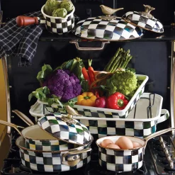 MacKenzie-Childs Courtly Check 2.5 Quart Saucepan| Fall Entertaining|Cookware & Bakeware