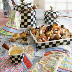MacKenzie-Childs Courtly Check 2.5 Quart Saucepan| Fall Entertaining|Cookware & Bakeware