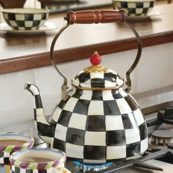 MacKenzie-Childs Courtly Check 3 Quart Tea Kettle| Tea Kettles