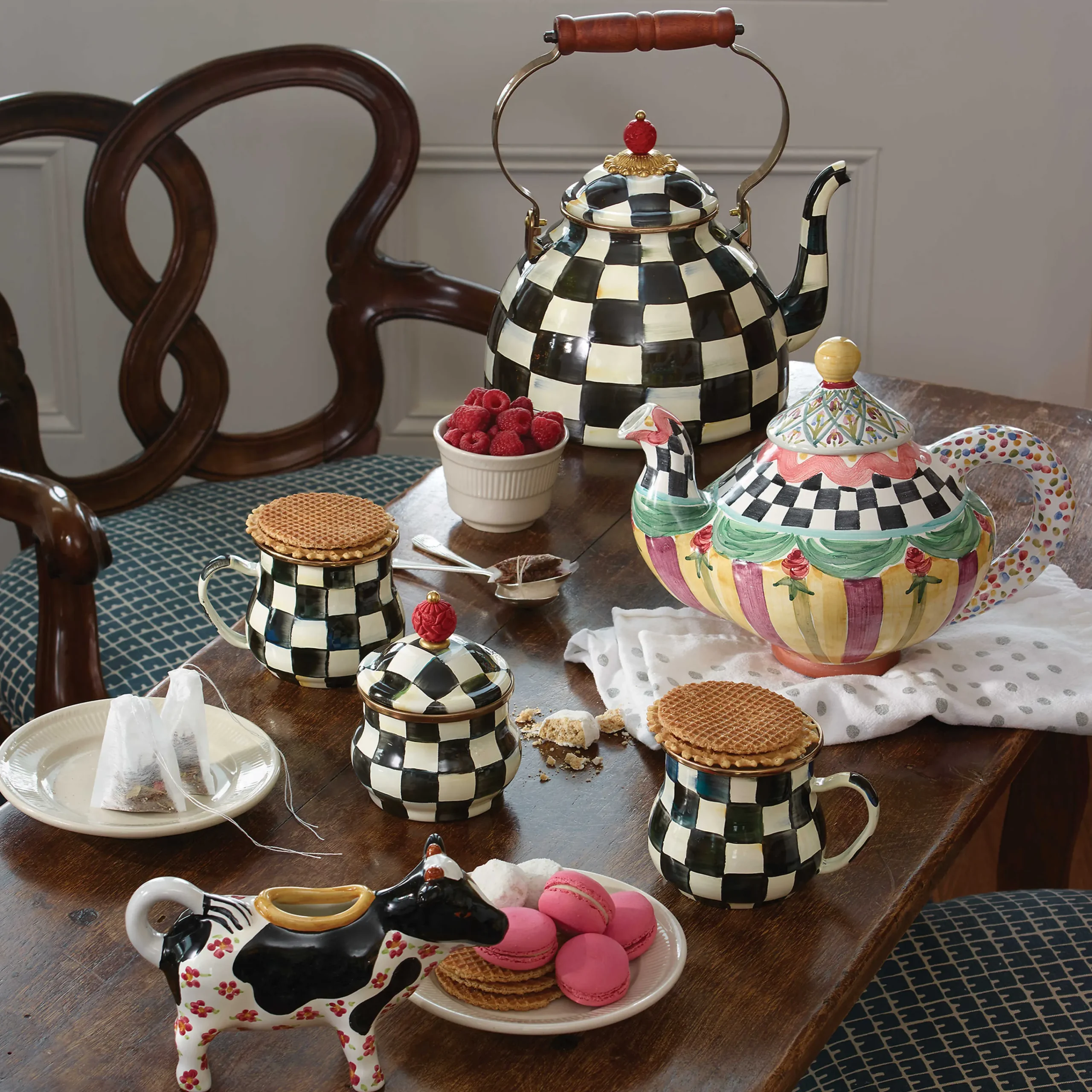MacKenzie-Childs Courtly Check 3 Quart Tea Kettle| Tea Kettles