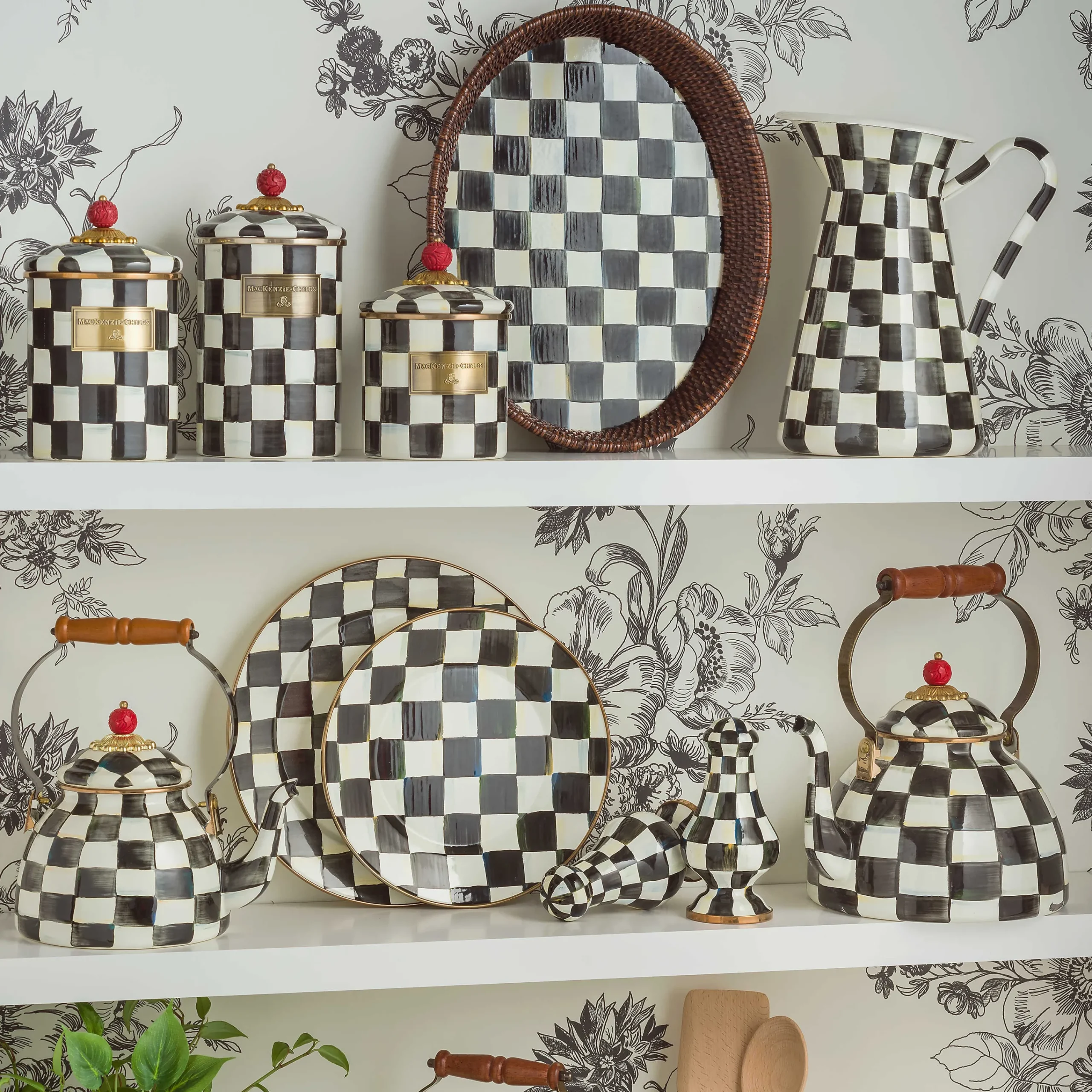 MacKenzie-Childs Courtly Check 2 Quart Tea Kettle| The Coffee Shop|Fall Entertaining