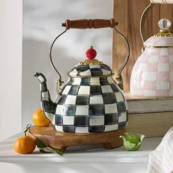 MacKenzie-Childs Courtly Check 2 Quart Tea Kettle| The Coffee Shop|Fall Entertaining