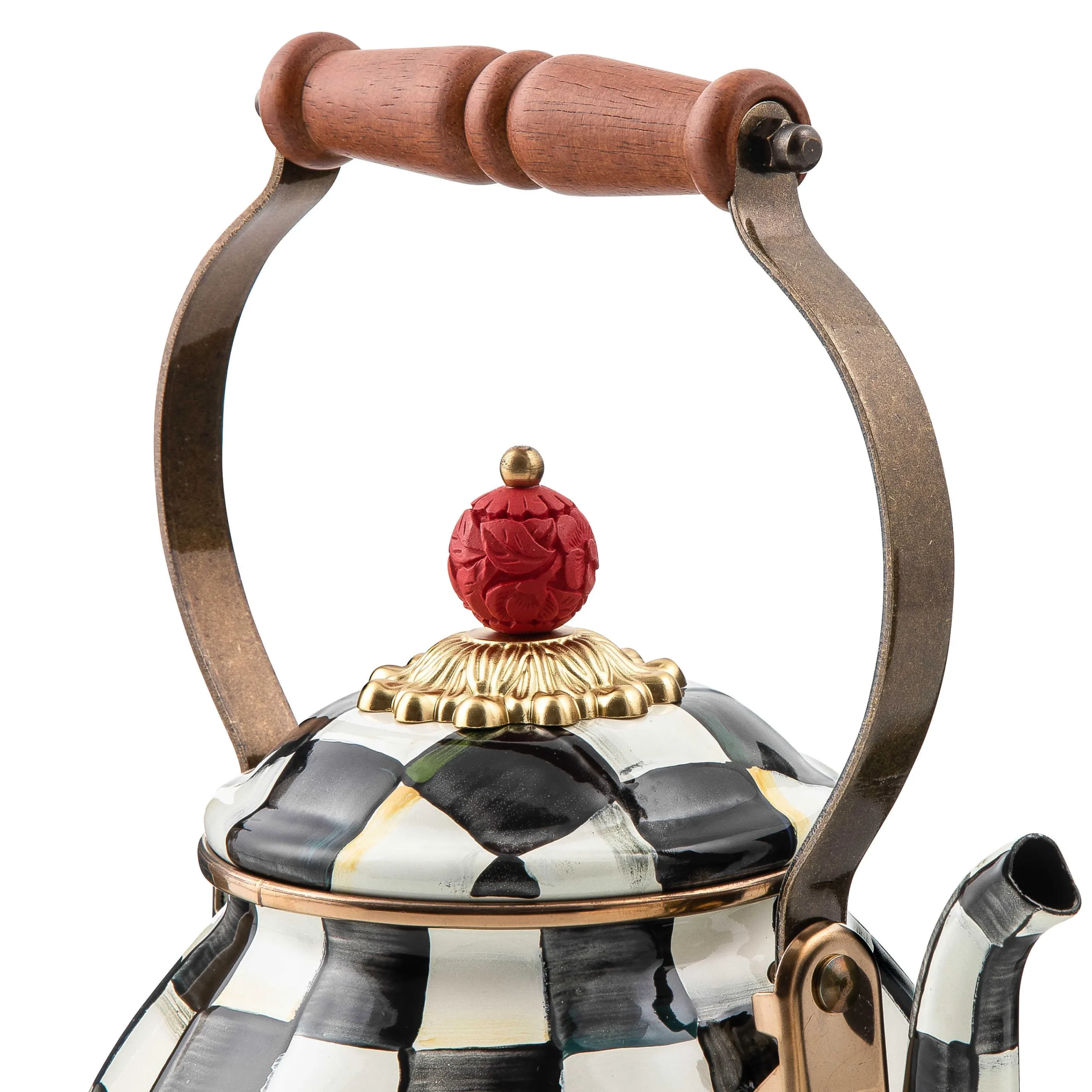 MacKenzie-Childs Courtly Check 2 Quart Tea Kettle| The Coffee Shop|Fall Entertaining